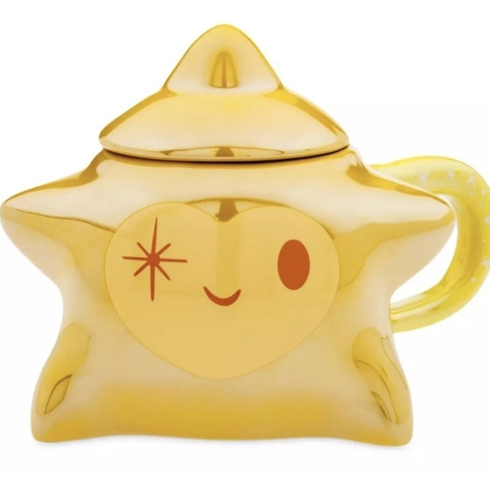 DisneyParks Wish Movie Golden Star Stoneware 22oz Mug with Lid New Cute Kawaii
